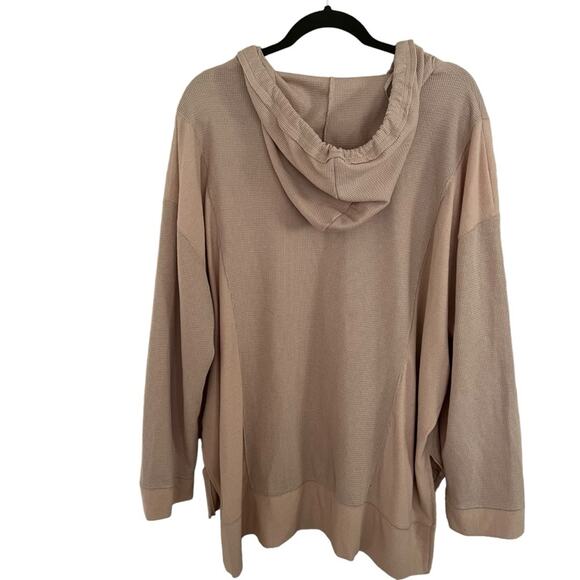 Melloday Highlow long sleeve waffle knit lightweight hoodie size 1x - Picture 2 of 4